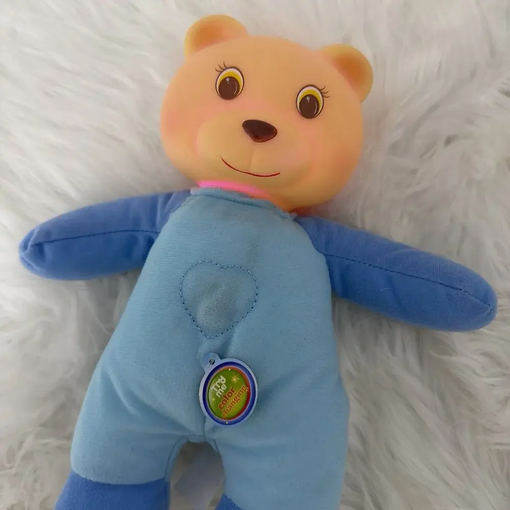 KS Toys Night Night Pal Glow Bear Light Up Plush Blue Stuffed Animal Vintage
